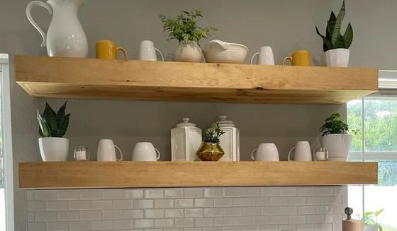 Rustikales Holz Schwebende Regale 3 Zoll dick 10 Zoll tief anpassbar OEM ODM