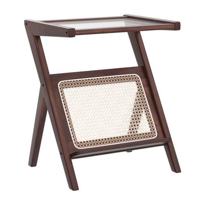 Allgemeine Wohnmöbel Moderne Rattan Gewebte Kaffeetafel Glas Schlafstuhl Ecke
