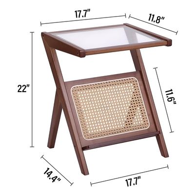 Allgemeine Wohnmöbel Moderne Rattan Gewebte Kaffeetafel Glas Schlafstuhl Ecke