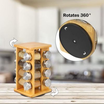 4-Schicht-Rotationsregal aus Edelstahl Küchenregal-Organisator Unterlager für Gewürzregal
