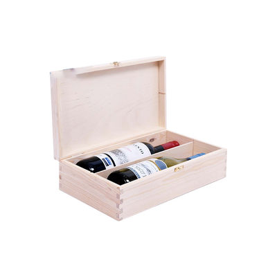 Unfertige Weinkiste aus Kiefernholz mit Geschenkpaket 34x20x10cm individuell