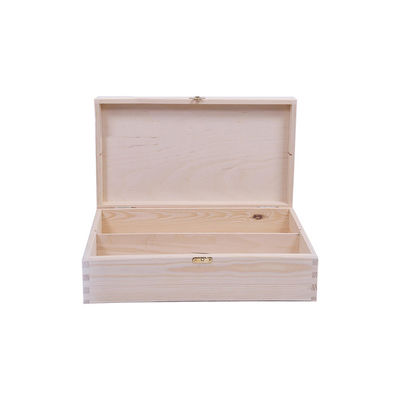 Unfertige Weinkiste aus Kiefernholz mit Geschenkpaket 34x20x10cm individuell
