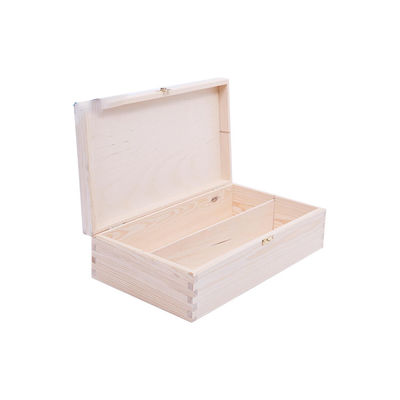 Unfertige Weinkiste aus Kiefernholz mit Geschenkpaket 34x20x10cm individuell