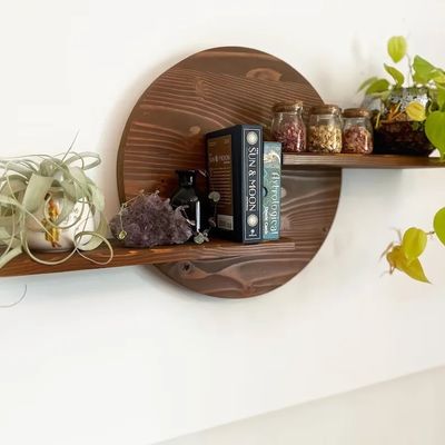 Holz-Wandregal Schwimmbad-Kristall-Display-Anlage-Stand für Wohnzimmer-Display