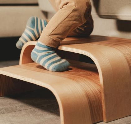 Tragbare Holz Kinderhocker Custom Logo Zwei Stufenleiter für Küche PANEL Toilettenschritte