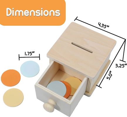 Holz-Münzen-Box-Spielzeug für Kinder Kleines Quadrat Customized Kiefer handgefertigt Holz anderes Geschenk Handwerk