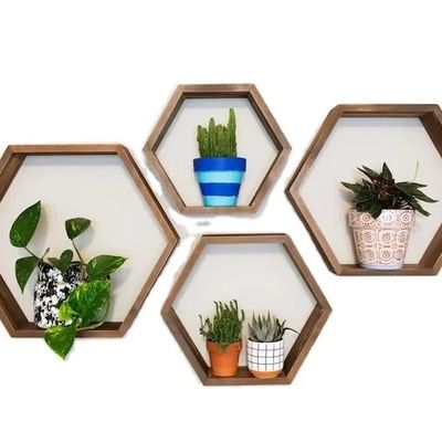 Wooden Hexagon Shelves Die perfekte Mischung aus Funktion und Stil für Ihre Küche