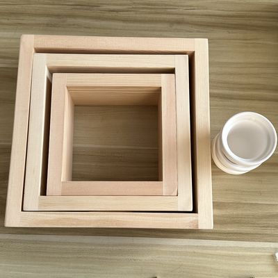 3 Stück Massiv Kiefernholz Wandregal Set mit weißen Keramikpflanzern Handgemachte Home Office Dekor