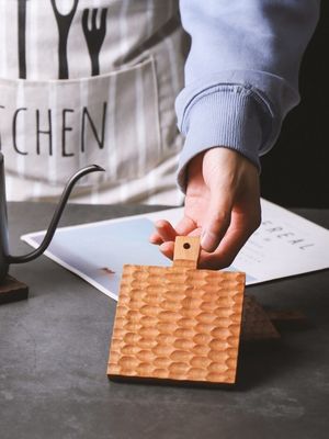 Massivholz Kreative Isolationsmatte für Kirschholz Anti-Brennen Kaffeetasse Halter