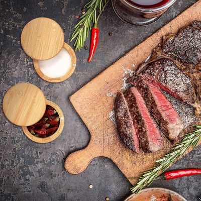 120 ml Glasgefäße mit Bambusdeckel natürliche und platzsparende Lagerung