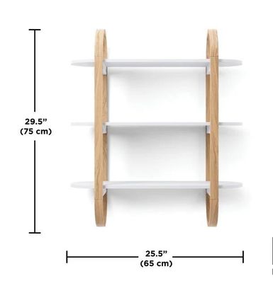 Weiß-natürliche schwimmende hängende Regale für Wanddekoration im Esszimmer