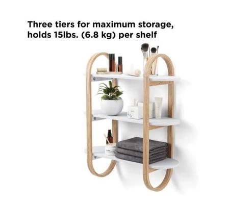 Weiß-natürliche schwimmende hängende Regale für Wanddekoration im Esszimmer