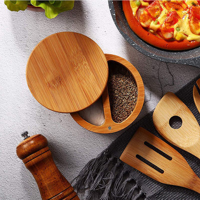 Maßgeschneiderte Größe Holzdeckel Tee Zuckerbehälter Behälter Lebensmittellager Box Jar Gewürz Jar Set