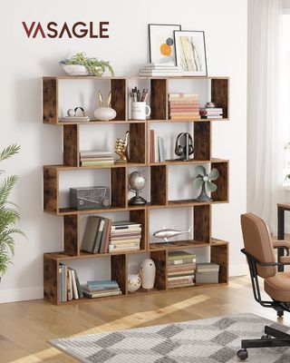 Massivholz 5-Schicht Bücherregal Bücherregale 70 x 24 x 159 cm Rustikalbraun für Wohnkultur