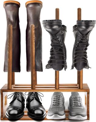 Rustikales Holz-Stiefelregal Organisator Farbe Nach Anfrage für die Einfahrt Schuhlager