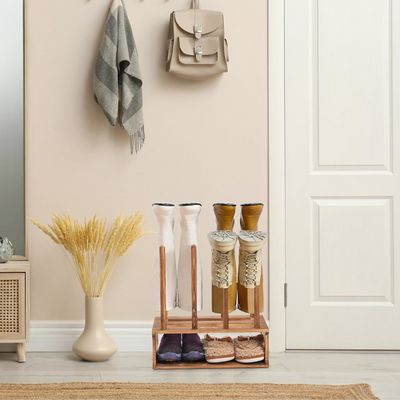 Rustikales Holz-Stiefelregal Organisator Farbe Nach Anfrage für die Einfahrt Schuhlager