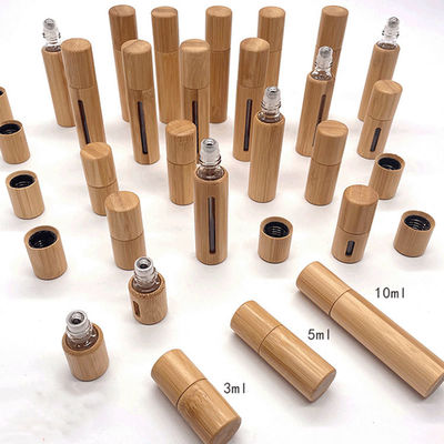 Customized Logo Holz Top-Grad Glas Parfüm Spray Flasche für ätherische Öle Verpackung