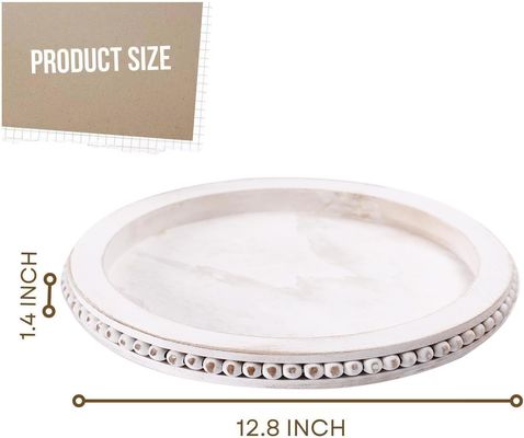 Holzdekorationsschachtel mit Perlen, weiß getüncht, kostenloser Probe angeboten