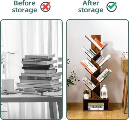 Handgefertigt 6 Regale Retro Boden Stehbuchschrank Hohe Holzbuchlagerregal Organisator Regale