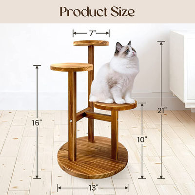 Customized Logo Holzpflanzenstand für Indoor Kiefernholz Gartenpflanze und Stufenstand