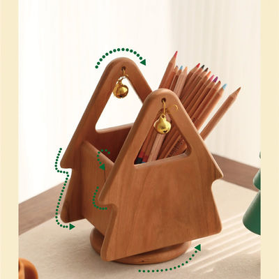 Stilvolle Holz-Weihnachtsbaum-förmige Schreibtisch-Organisator für Bürobedarf und Werkzeuge