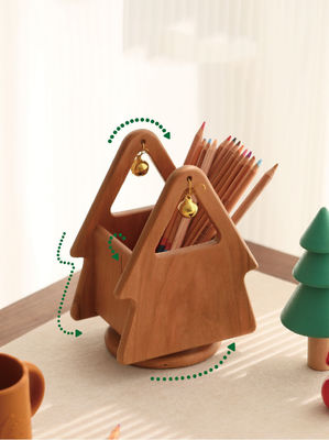 Stilvolle Holz-Weihnachtsbaum-förmige Schreibtisch-Organisator für Bürobedarf und Werkzeuge