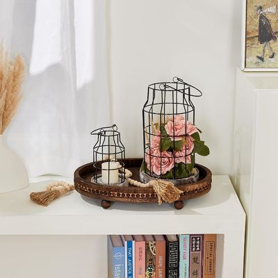 Holzdekorationsschachtel für Küche und Esstisch im rustikalen Stil