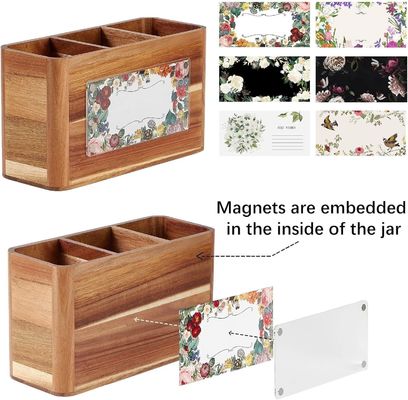 Schreibtisch Großes Akazienholzgerät Halter für Küchendruck Handhabung Lasergravierungen