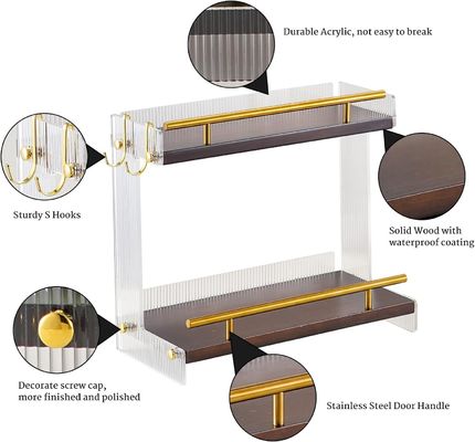 Holz-Badezimmer Vanity Countertop Organisator für Kosmetik und Hautpflege 2 Stufe Kommode