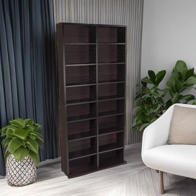 12 verstellbare Regale und 4 feste Regale Medienkast in Kiefernholzfarbe