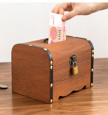 2022 Kinder DIY Süßes Holz Weiß Holz Münze Bank Geldkästen Lagerung Holz Geschenk Custom