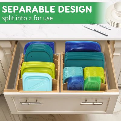 Holz Bambus Erweiterbarer 13-27 "Lebensmittellagerbehälter Organisator für Küche OEM Essen