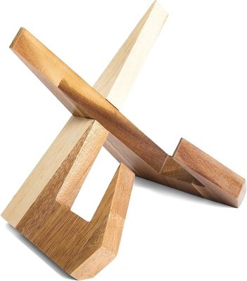 Bequemer Buchhalter für die Küche Verstellbarer Akazien-Kochbuch-Stand