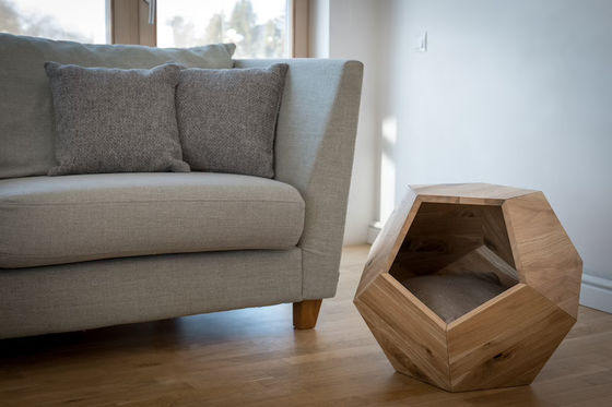 Behälter für den Haushalt Katzenbett Höhle im modernen Design mit Massivholz und Seitentisch