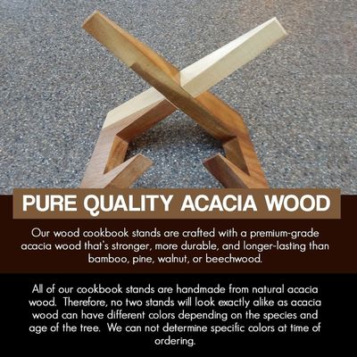 Bequemer Buchhalter für die Küche Verstellbarer Akazien-Kochbuch-Stand