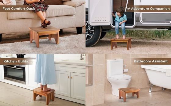 202405 Schwerlast-Portable Holz-Step Stuhl rutschfrei und bequem für Erwachsene