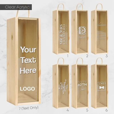 Holztyp MDF Luxus Rotweinfarbe Backen Holz Geschenkbox mit Griff und Acryldeckel