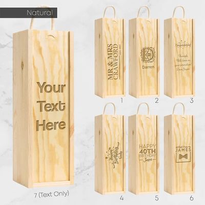 Holztyp MDF Luxus Rotweinfarbe Backen Holz Geschenkbox mit Griff und Acryldeckel