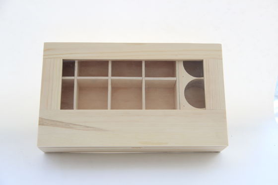 Einfache und elegante Kieferholzfarbe Holzbuchförmige Schachtel für individuelle Logoverpackungen