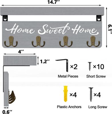Schlüsselhalter mit Holz, Wandhalter Schlüsselbügel