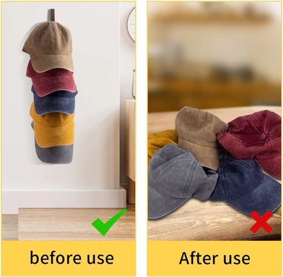 Wandmontierter Holzhut-Organisator für Kappen 5-schichtiger vertikaler Huthalter-Display-Rack