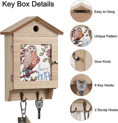 8 Haken Holzschlüsselhalter für Wandmontage Haushaltsschlüsselregal Organisator und Platzretter