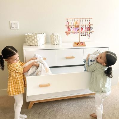 Holz-Wandregal Dekoration 3-Schicht Baby-Kopfband Halter Haarbänder Anzeigestand