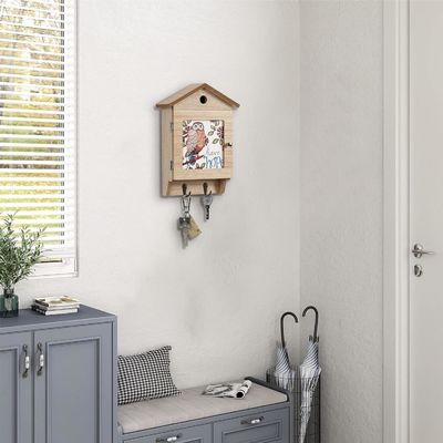8 Haken Holzschlüsselhalter für Wandmontage Haushaltsschlüsselregal Organisator und Platzretter