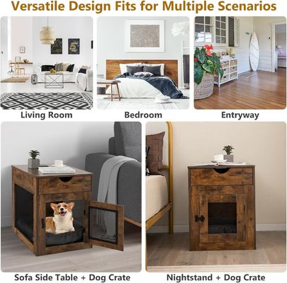 Holztisch mit abnehmbarem Kissen und Lagertasche Graue Holzfarbe