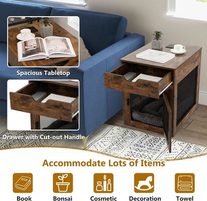 Holztisch mit abnehmbarem Kissen und Lagertasche Graue Holzfarbe