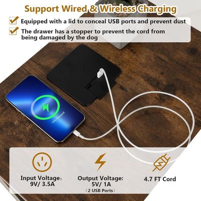 Holztisch mit abnehmbarem Kissen und Lagertasche Graue Holzfarbe