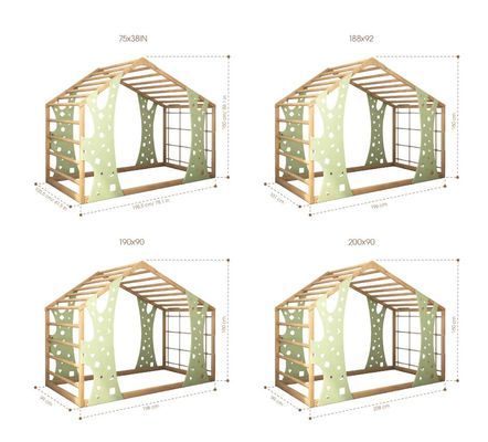 Montessori Fitnessstudio Bett Jungle Fitnessstudio Kleinkindbett Indoor Playhouse Plattformbett Nach Wunsch