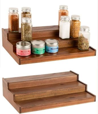 BAMBOO 3-Schicht wasserdicht schieferfreies Regal Holz Gewürzregal Organisator für Küchendesign