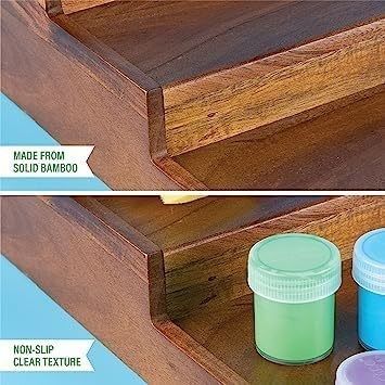 BAMBOO 3-Schicht wasserdicht schieferfreies Regal Holz Gewürzregal Organisator für Küchendesign